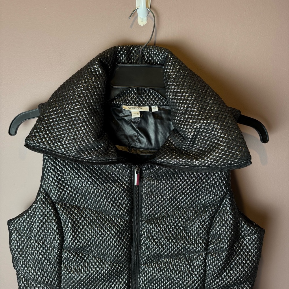 Chicos Zenergy Quilted Foil Puffer Vest 6 - Picture 6 of 11